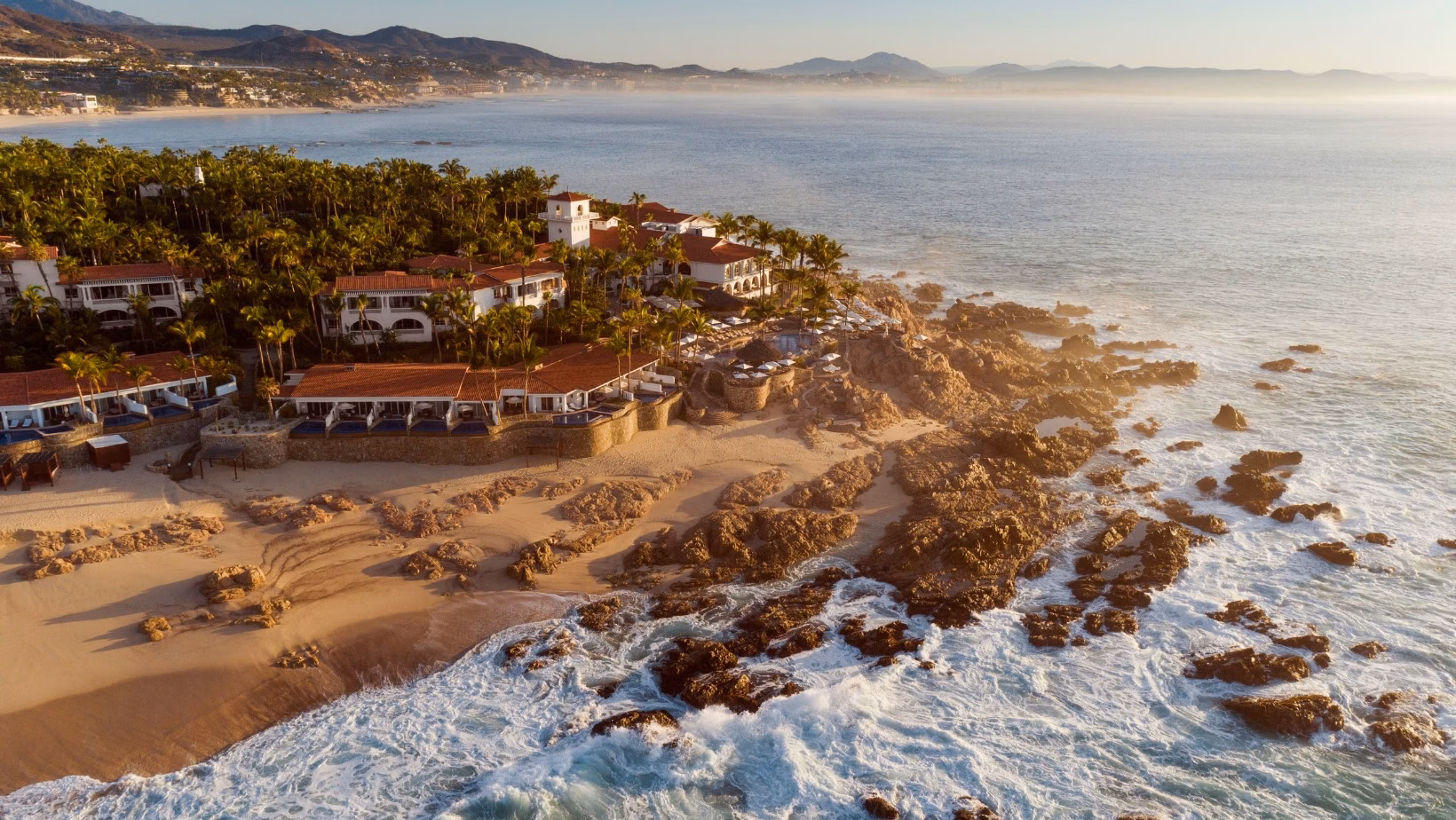 Aerial view of the One&Only Palmilla resort along the Sea of Cortez, Palmilla setting, San José Corridor, Los Cabos